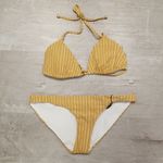 Vitamin A 💕💕 Bikini Set Gia Triangle Top + Luciana Bottom Dorada Stripe 8 M NWT Photo 12