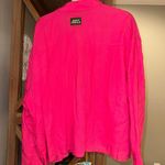 Daily Drills Hot Pink Linen Button Down Shirt | XS/S Photo 2
