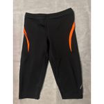 Saucony  Black/Orange Capri Leggings S Bicycle Shorts Bikercore Activewear Cycle Photo 2