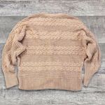 A Love Story Cable Knit Cardigan Women M Dolman Sleeve Rhinestone Button Sweater Pink Size L Photo 3