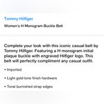 Tommy Hilfiger  Women's Black Belt with Gold Buckle- Size Small Photo 4