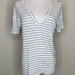 Windsor Soft Flowy Striped V Neck Top Oversized Small Photo 0