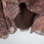 CHAPS Vintage Y2K Forest Fairy Skirt Womens 8 Brown Paisley Polyester Preppy Photo 6