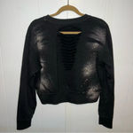 Affliction  Chromium Heart Cropped Pullover Sweatshirt with Open Back Size M Photo 3