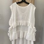 Free People Claire Tee Ivory Tiered Boho Top Size Medium Photo 2