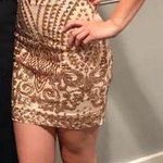 Main Strip Gold Sequin Dress Photo 0