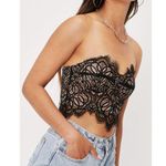 superdown Kendall Black Lace Strapless Underwire Corset Bandeau Crop Top Size XS Photo 0