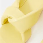 Pretty Little Thing Pale Yellow Square Toe Quilted Knot Mule Photo 7