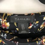Tahari  Shift Dress Split Sleeve Boat Neck Mini Floral Black Colorful 2 Photo 3