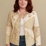 Indigo Moon Medium Padded Blazer Tan Size 8 Photo 0