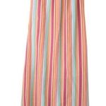 The Lace Daisy NEW Colorful Striped Spaghetti Strap Handkerchief Hem Maxi Dress Size Large Photo 6