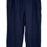 Quince  Womens Linen Pull On Pants Size L Navy Coastal Resortwear Beachy Photo 0