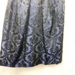 Watters & Watters Navy Brocade Satin Dress Convertible Strapless Textured Size 6 Blue Photo 6