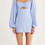 NWT RUMER Camille Long Sleeve Mini Dress In Blue Size XS Photo 0