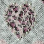 Glitz & Ears Sweater Womens M Pink Cream Fuzzy Leopard Heart Pearl Sweater NEW Size M Photo 6