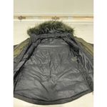 Sage Collective Womens small Black Olive Green Hooded Puffer Coat Jacket Photo 3