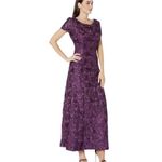 Alex Evenings  Purple Lace Sequins Rosette Flare Party‎ Dress Size 10 Photo 2