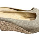 CL by Laundry  Linen Weave Wedge Sandals Women's Size 10 EU 41 Tan Slip On Shoe Photo 3