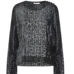 The Attico Woven Long Sleeve Blouse Black size 8 Size M Photo 6