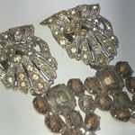 Lot of 2 Shoe Clips Vintage Silver Tone CZ Rhinestones Photo 3