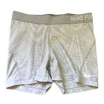 Nike Pro Higher Waist Gray & White Abstract 3.5” Athletic Shorts Photo 0