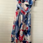 Alfani  Women's Petite Printed Wrap Dress Blue Soft Blooms Size 10P NWT Photo 6