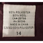 Dallia Collection Womens Skirt Size 14 Black White Wool Pencil Straight Lined Photo 2