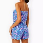 Lilly Pulitzer Jace Strapless Romper Boca Blue Sailabration size Large $138 Photo 2
