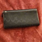Coach Black Signature Flap Top Trifold IWallet Photo 2