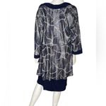 R & M Richards Women’s Printed Jacket Two Piece Dress Navy Plus Size 16 Photo 4