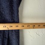 Bucolique Navy Eyelet Shirt Dress US M (JP‎ 11) Button Front Cottagecore Blue Size M Photo 8