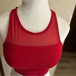 Zyia Active Red One More Rep Zip Back Padded Sports Bra Size Medium Photo 2