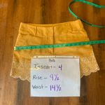 Loft  High Waist Shorts 4 Mustard Yellow Embroidered Detail Photo 9