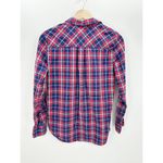 J. Crew Factory Red Blue Plaid Button Down Shirt Boyfit Cotton Women Size Small Photo 1