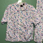 Liz Sport Vintage 80s Corduroy Floral Shirt Photo 2