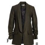 Veronica Beard  Clay Open front Shawl lapel Boyfriend Blazer Green/ Brown wool 8 Photo 10