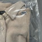 ZARA Womens XS Corduroy Shirt Beige Top Button Down Long Sleeve Casual Long Hem Photo 5