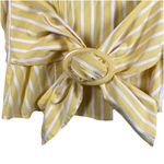 Carlisle Size 8 VINTAGE Yellow COTTON Wrap Belt STRIPED Button Up SHIRT BLOUSE Photo 1