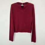 J.Crew Carolyn Embellished Fitted Crewneck Sweater Merino Wool Burgundy M NWT Photo 9
