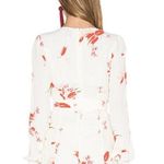 Privacy Please  White Floral Print Long Sleeve Deep V-Neck Romper - Small Photo 7
