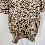 Loft Leopard Print Puffy Sleeve Blouse Size Large Tan and Black Leopard Top Photo 2