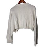 Hers Cropped Crewneck Long Sleeve Pullover Cropped Sweater White Womens S Photo 2