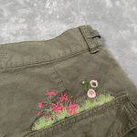 Off-White  Shorts Womens 26 Green Flower Embroidery Cargo Streetwear Military Photo 11