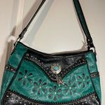 Tooled Leather Laser Cut Purse Feather Country Western Handbag Shoulder Bag Photo 0