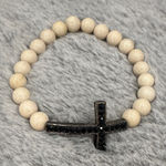 Francesca's Collections Cream and Black Beaded Bracelet Photo 0