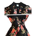 MISA Los Angeles Iyana Tie-Neck Smocked Waist Mini Dress Black Floral Sz S Photo 5
