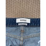 Pistola  Distressed Curved Ripped Hem Distress‎ Denim Skirt side stripe Size 28 Photo 3
