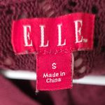 Elle  Burgundy Low Vneck Pointelle Sweater Dress Size Small Photo 2