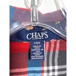 CHAPS Denim Red Blue Plaid Button Shirt Contrast Floral Flip Cuffs Womens L Photo 4