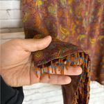 Vintage Red Teal Paisley Paneled Beaded Fringe Mini Skirt Blue Size 2 Photo 6